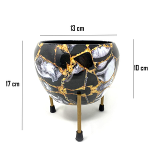 Macetero de Metal Negro con Soporte de Hierro, Macetero Decorativo Moderno para Flores, para Interiores y Exteriores, Decoración del Hogar y Jardín - Product Image 3