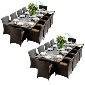 Juego de sillas y comedor de ratán de buena calidad, juego de restaurante de madera de teca maciza con diseño moderno y sencillo, producto Costumiz - Product Image 6
