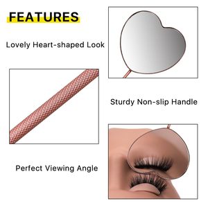 Miroir à cils adorable en forme de cœur, détachable, professionnel, en acier inoxydable de haute qualité, 2,2 pouces - Product Image 6