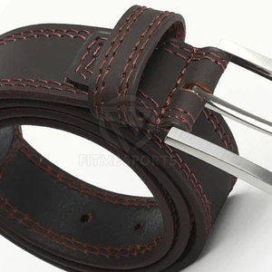 Ceinture en cuir de vachette vintage pour homme avec boucle en cuivre, ceinture décontractée écologique de style professionnel de luxe, haute qualité, simple couche - Product Image 6
