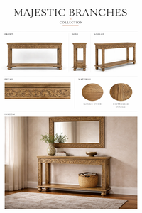 โต๊ะคอนโซลไม้แกะสลักลายกิ่งไม้สุดหรู พร้อมชุดกรอบกระจกตกแต่ง ยอดนิยม มีจำหน่ายสำหรับขายส่ง - Product Image 2