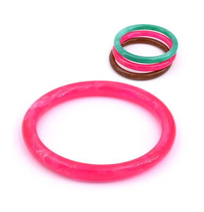 Nuevos Diseños de Pulseras Geométricas de Resina Acrílica, Pulseras Modernas Unisex con Patrones Rojos/Amarillos/Negros, Estilo para Fiestas, Mujer, ANEES - Product Image 4