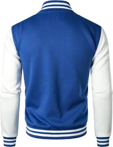 Customized High Quality Wool Varsity <b>Jacket</b> for <b>Men</b> Comfortable Solid Color Plus Size Stand Collar Front Logo Cartoon Patchwork - Product Image 3