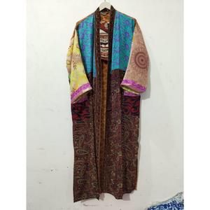 Indian assorted Silk Japanese Kimono Women's Elegant Summer <b>Robe</b>-Comfortable Soft Breathable 100% Silk Bridal <b>Beach</b> Cover-up - Product Image 4