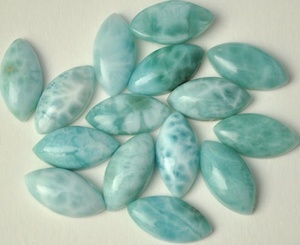 Larimar naturel bleu, taille marquise, pierre précieuse en vrac, 3x6mm-8x16mm, cabochon calibré, effet de changement de couleur, lot en gros - Product Image 5
