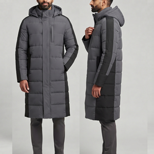 Winter <b>Warm</b> Up Down Long Padded Coat <b>Men</b> Winter Long Outerwear Street Style Long Padded Down <b>Jacket</b> <b>Mens</b> - Product Image 1