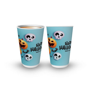 Gobelets en papier jetables à double paroi élégants pour la vente à emporter avec logo personnalisé, qualité alimentaire et recyclables - Product Image 3