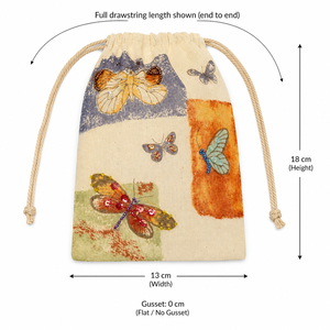 Bolsa de Algodón con Cordón Personalizada, 13x18 cm, con Diseño de Mariposa, para Regalos, Venta al Por Mayor, Fabricante OEM/ODM, Marca Privada - Product Image 3