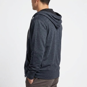 Sudadera con capucha y cremallera completa de algodón 100% de alto gramaje (500 g/m²) con logo personalizado, estilo oversize, hombros caídos y corte cropped para hombre - Product Image 2