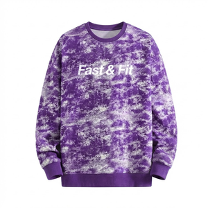 Sweat-shirt à col rond en coton 100% de haute qualité, couleur unie, coupe ample, effet délavé, avec logo personnalisé, en vente. - Product Image 4