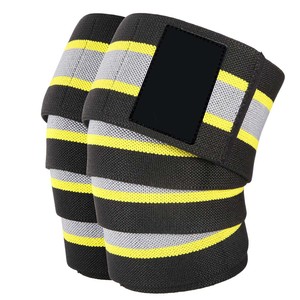 Genouillères de compression réglables, respirantes, antibactériennes, réversibles, en Spandex et Nylon épais, taille personnalisée, fermeture auto-agrippante, haute qualité - Product Image 2