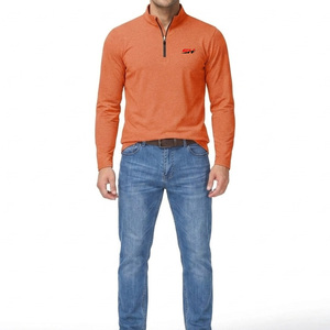 Sweat-shirt Homme à Col Zippé Respirant de Haute Qualité, Manches Longues, en Coton Mélangé, Personnalisable - Product Image 1