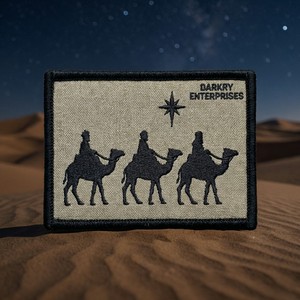 Parche Bordado a Máquina con Diseño de Estrella de los Reyes Magos en Tela Color Bronceado Personalizada, para Coser o Planchar en Uniformes Religiosos, Chaquetas y Bolsos - Product Image 1