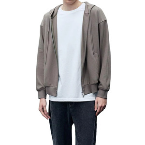Custom Made French Terry Men's Zipper <b>Hoodie</b> Heavy Weight Pullover Sweatshirts Cotton <b>Lounge</b> Wear Men <b>Oversize</b> Zip up Hoodies - Product Image 4
