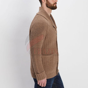 Ropa de exterior para hombre, cárdigan ligero de punto, manga larga, con botones, suave y cálido. - Product Image 3