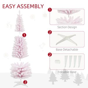Albero di Natale Artificiale Decorato da 210 cm con Rami Rosa Realistici Effetto Neve, Materiale PET, Varie Misure 180cm 210cm - Product Image 6