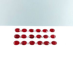 Rubis africains naturels non traités, ovales calibrés 5x7mm, pierres précieuses facettées naturelles, prêtes à l'emploi pour la création de bijoux - Product Image 1