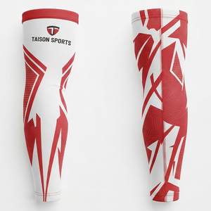 TAISON SPORTS Premium Spandex/Polyester <b>Arm</b> <b>Sleeve</b> 220g Quick Dry <b>Compression</b> Digital Print Custom Logo Team Name Lower Hem - Product Image 1