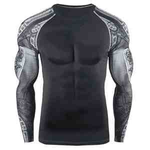 Rashguard à manches longues de couleur personnalisée pour hommes, en polyester, pour l'entraînement MMA - Product Image 6