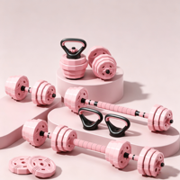 PINJIAN Ensemble d'haltères écologiques à poids réglables pour musculation, avec fonction kettlebell et barre d'haltères en ciment, convertible