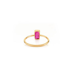 Anillo de Oro Amarillo de 18K con Rubí Solitario de 1 Quilate para Ella, Ajustable - Product Image 4