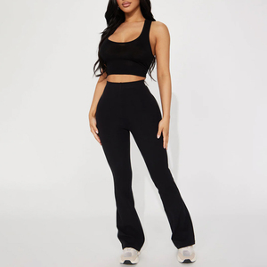 High Waist Tummy Control Flare Yoga <b>Pants</b> Seamless High Stretch Bootcut Leggings Women Soft Stretch Flared Workout <b>Pants</b> - Product Image 1