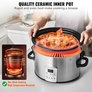 Pentola elettrica digitale da 8QT 320W con timer da 20 ore e coperchio in ceramica - Product Image 4