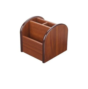 Portalápices de Madera Natural Sólida, Organizador de Escritorio Cuadrado de Bambú, Porta Lápices, Mejor Precio - Product Image 2