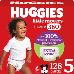 Pañales Huggies Talla 5, Little Movers HuggFit 360 con Cintura 360, Talla 5 (27+ lbs), 128 Unidades - Product Image 2