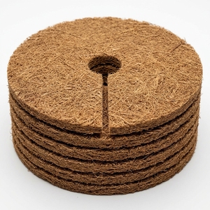 Tapis de paillage anti-mauvaises herbes pour la culture des plantes, anneau de paillage pour plantes et arbres, tapis de paillage durable en fibre de coco, fibres de coco pour l'humidification - Product Image 3