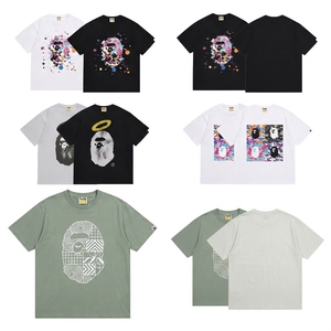 เสื้อยืดแขนสั้นผู้ชาย BapeMen พิมพ์ลายตัวอักษร ทรงปกติ สตรีทแวร์ คอกลม ผ้าคอตตอนเจอร์ซีย์ ระบายอากาศได้ดี - Product Image 4