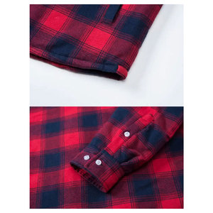 Wholesale Fleece Jacket Sherpa Lined <b>Shirt</b> Jacket Plaid Zip up Hoodie Soft Warm Coat with Hood - Product Image 4
