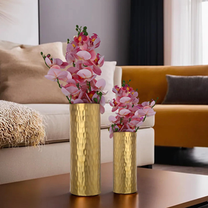 Vase à fleurs en fer forgé fait main, design traditionnel, plaqué or, pour la maison, le bureau, le café, les mariages, les anniversaires, vase personnalisé - Product Image 5