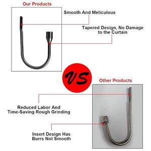 Black U-Shape <b>Curtain</b> Holdback with Screws Solid Steel <b>Wall</b> Hook - Product Image 5