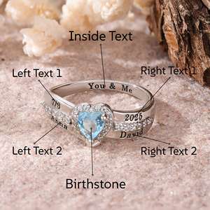 Anillo de Graduación Universitario Personalizado BOJ School Ring 061, Anillo de Colegio Secundario para Ella, con Piedra de Nacimiento, Plata 925, ¡Oferta! - Product Image 2