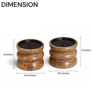 Handcrafted Wooden <b>Tea</b> <b>Light</b> Candle Holder Set Rustic Round Decorative Candle Stand Home Decor - Product Image 2