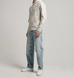 Sudadera con Capucha para Hombre, Corte Regular, Color Sólido, Algodón French Terry, Casual, Manga Larga, Transpirable, con Bolsillos, para Otoño - Product Image 2