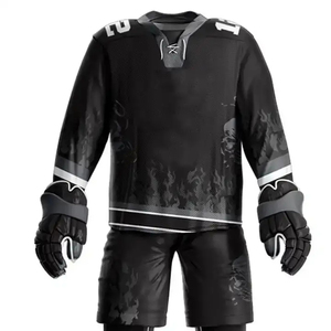 Uniforme de hockey sur glace pour hommes de haute qualité, imprimé, léger, 100% polyester, matière respirante, nom de l'équipe OEM, logo personnalisé - Product Image 3