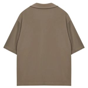 Chemise Homme Côtelée Boutonnée Manches Courtes Coupe Décontractée Été Couleur Unie Fourniture en Gros OEM - Product Image 2