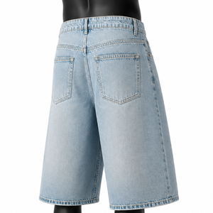 Shorts en jean écologiques pour hommes, style baggy, mode estivale, 100% coton biologique, style urbain, fournisseur OEM ODM - Product Image 4