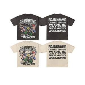 เสื้อยืดแขนสั้นผู้ชาย BRANDNAME คอกลม ลายเรียบ ผ้าคอตตอนเจอร์ซีย์ ทรงปกติ สไตล์สตรีท ดีไซน์ Wild Free เป็นมิตรกับสิ่งแวดล้อม - Product Image 1
