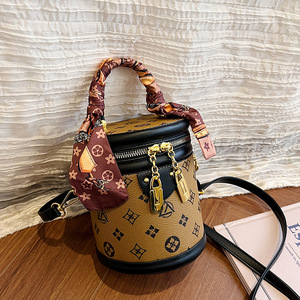 Women's Bucket Bag Monogram Canvas Gold Hardware Crossbody Shoulder <b>Handbag</b> Fashion Tote - Product Image 6