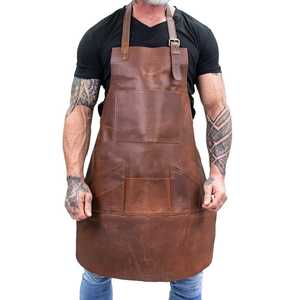 Delantal de Cuero de Lujo para Tatuadores, Resistente a Manchas de Tinta, Ropa de Trabajo Profesional para Estudio, Diseño en Cuero Vacuno Genuino LPN-0274 - Product Image 1