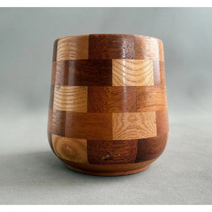 Ensemble de 3 pots de plantes d'intérieur faits à la main en bois, design géométrique écologique, pour la décoration moderne de la maison - Product Image 2