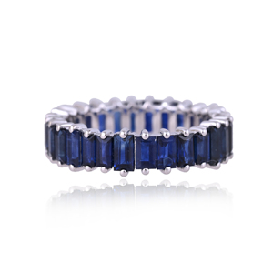 Anillo de Eternidad Ivaan Jewels para Mujer, Moderno, de Oro Rosa, Amarillo y Blanco de 18K, con Esmeralda, Rubí y Zafiro Naturales Engastados en Garras, con Piedras Preciosas Finas - Product Image 2