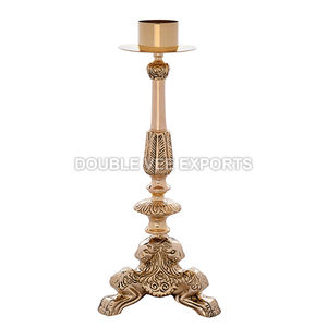 Candelero Ortodoxo de Latón |   Candelabro Tradicional para Altar de Iglesia - DOUBLE VEE EXPORTS - Product Image 2