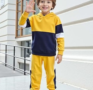 Ensemble de survêtement en polaire épais pour enfants, sweat à capuche de sport, tenue de sport pour bébé garçon, ensemble de vêtements pour enfants - Product Image 2