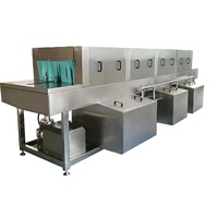 Industriële kratwasmachine met transportband en droger voor fruit- en groentepreparaties
