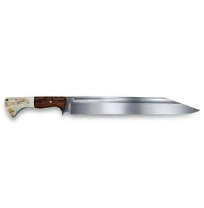 Herramienta utilitaria para exteriores hecha a mano con punta larga de acero, con acero al carbono y mango de madera. - Product Image 1