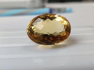 Citrino Dorado Natural, Corte Ovalado Grande, Tratado Termicamente, Origen Brasil, Extraído de la Tierra, Gema Suelta para Joyería - Product Image 3